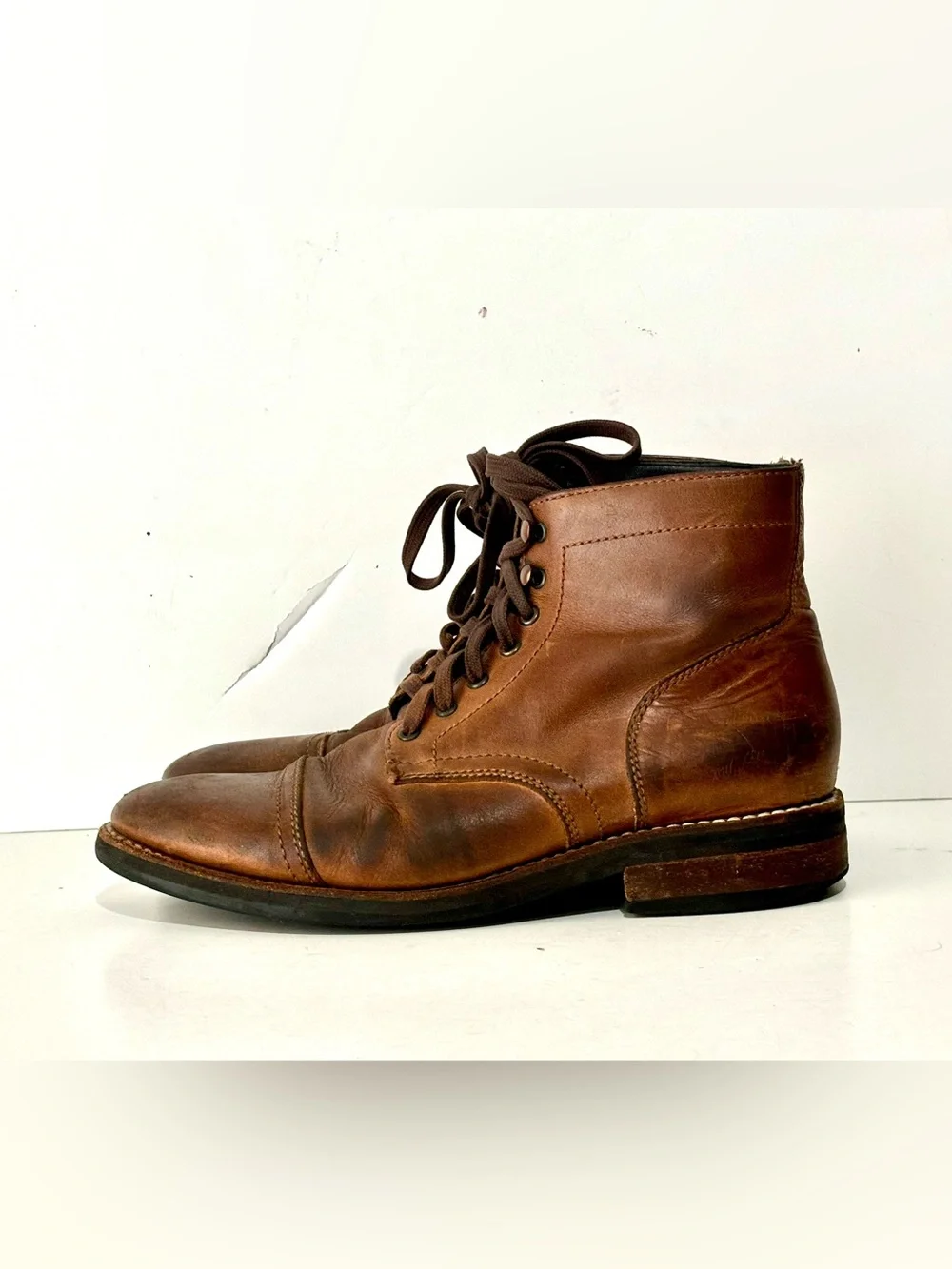 Thursday Everyday Mens Brown Leather Cap Toe Boots Size US 8